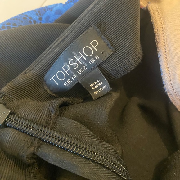 Topshop Blue and Pink Lace Backless Mini Dress Size 2 - Picture 7 of 7